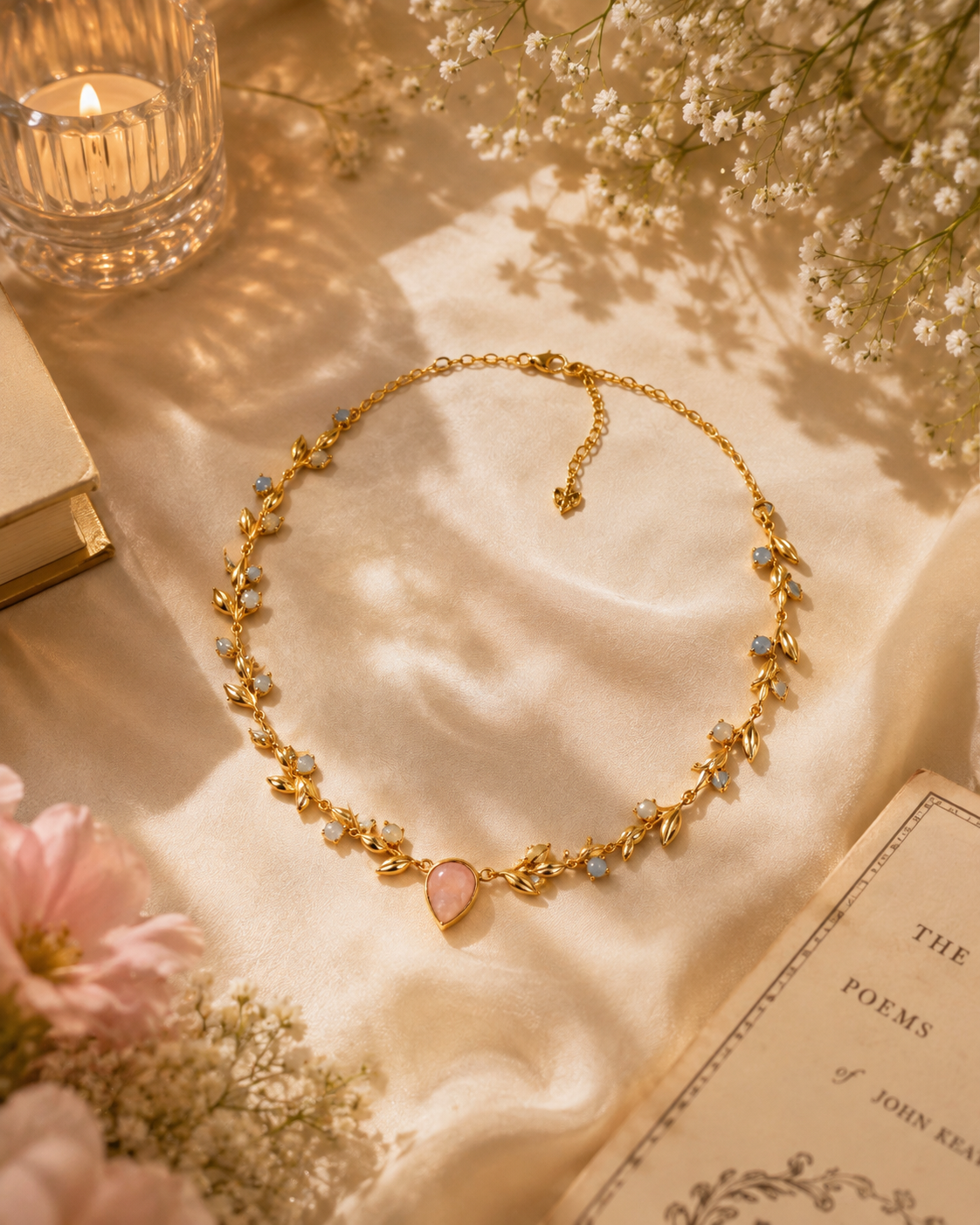 MC Paris Pink Opal Botanical Necklace