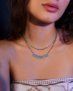 MC Paris Tourmaline Double layer Pendant- Blue