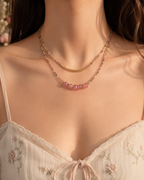 MC Paris Tourmaline Double layer Pendant- Pink