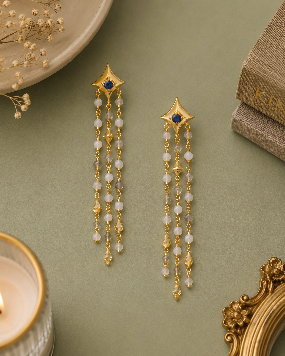 MC Paris Labradorite Multilayer Earrings