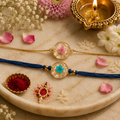 Real Flower Rakhi - Bhaiya & Bhabhi Rakhi Set