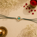 Real Flower Thread Rakhi - Blue