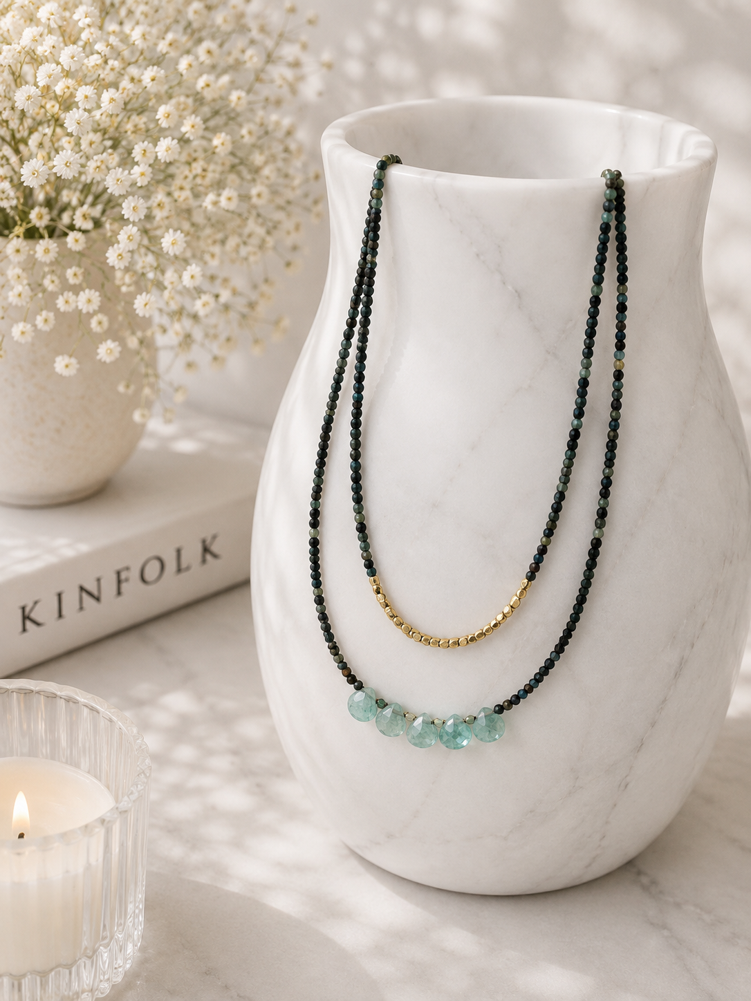 MC Paris Tourmaline Double layer Pendant- Blue