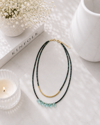 MC Paris Tourmaline Double layer Pendant- Blue