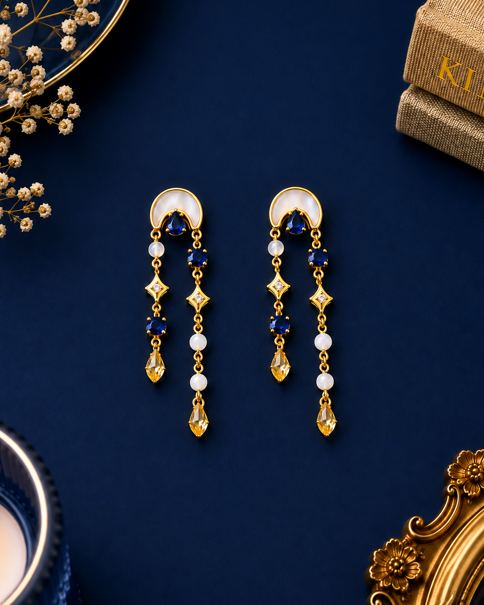 MC Paris Labradorite Celestial drop Earrings