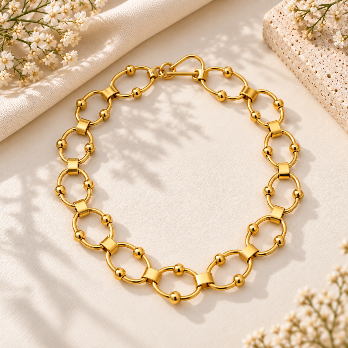 Radiant Brass Chainlink Necklace