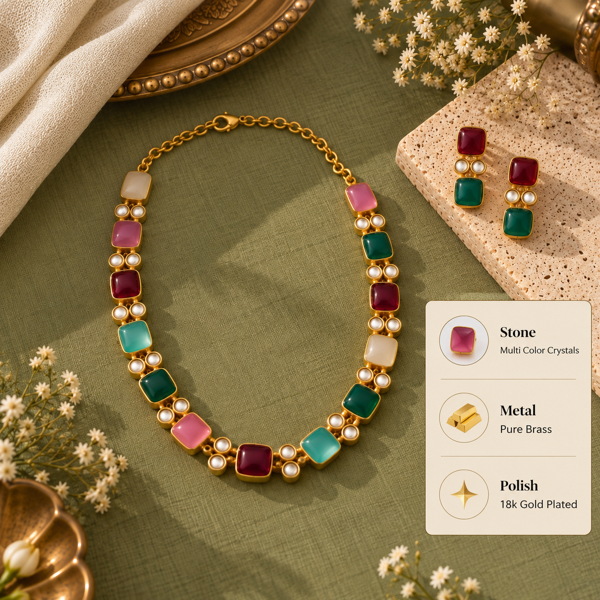 Cascade Crystal Necklace Set
