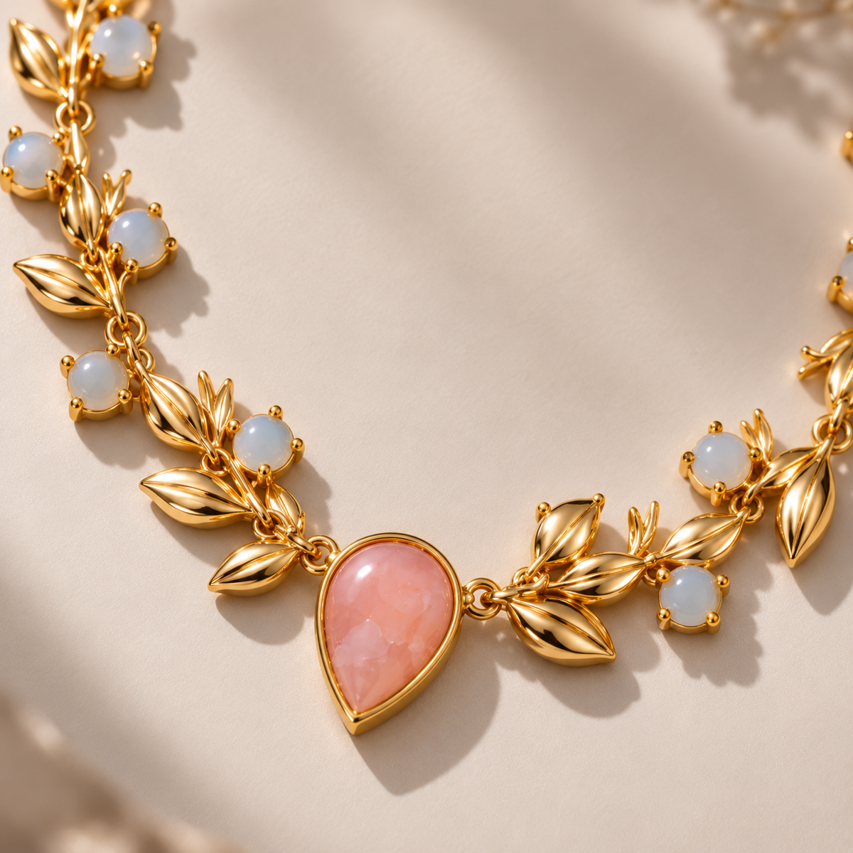 MC Paris Pink Opal Botanical Necklace