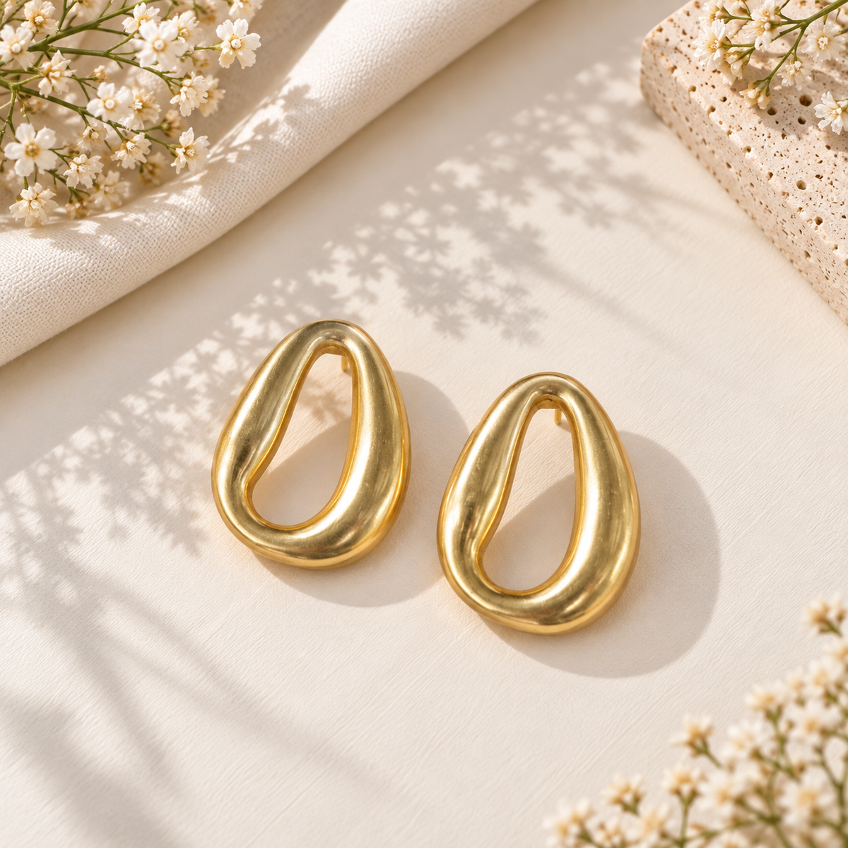 Twilight Brass Hoop Earrings