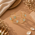 Stone Studded Zigzag Cuff Bracelet