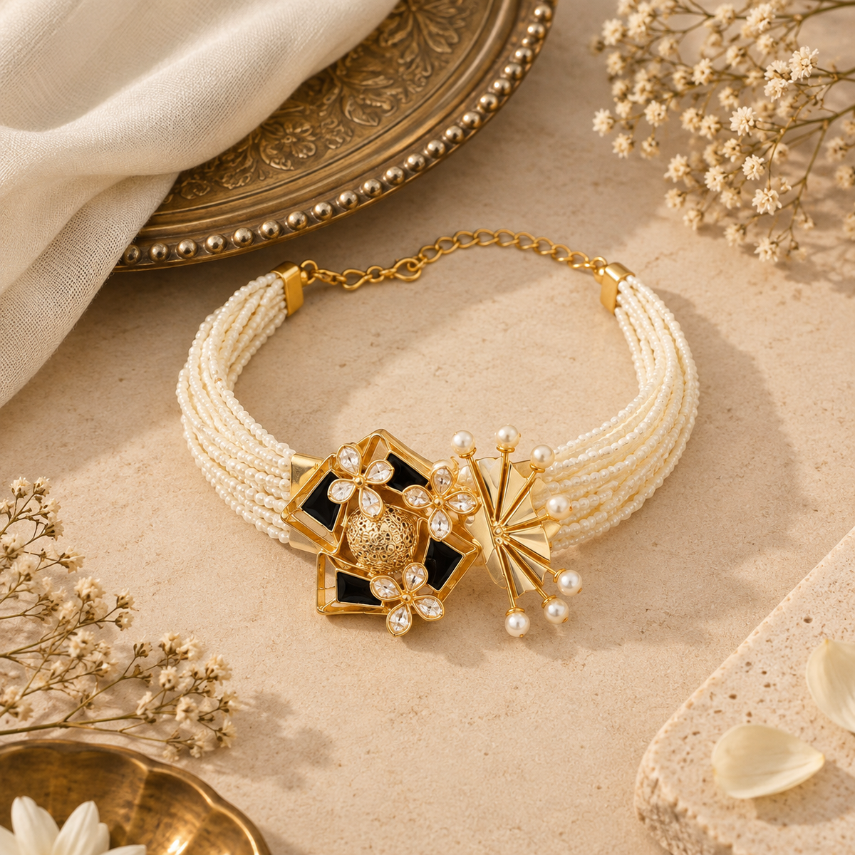 Earth's Embrace Antique pearl necklace