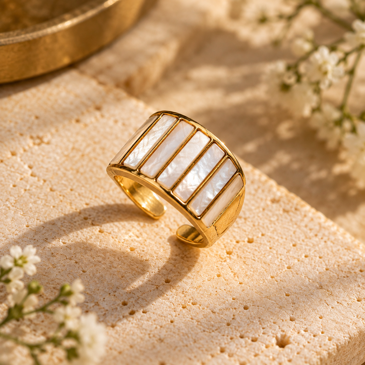 Baroque Pearl Band Ring