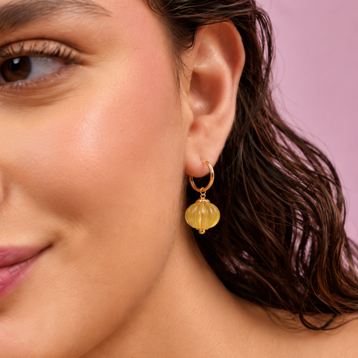 MC Paris Lemon Quartz Parisian Earrings