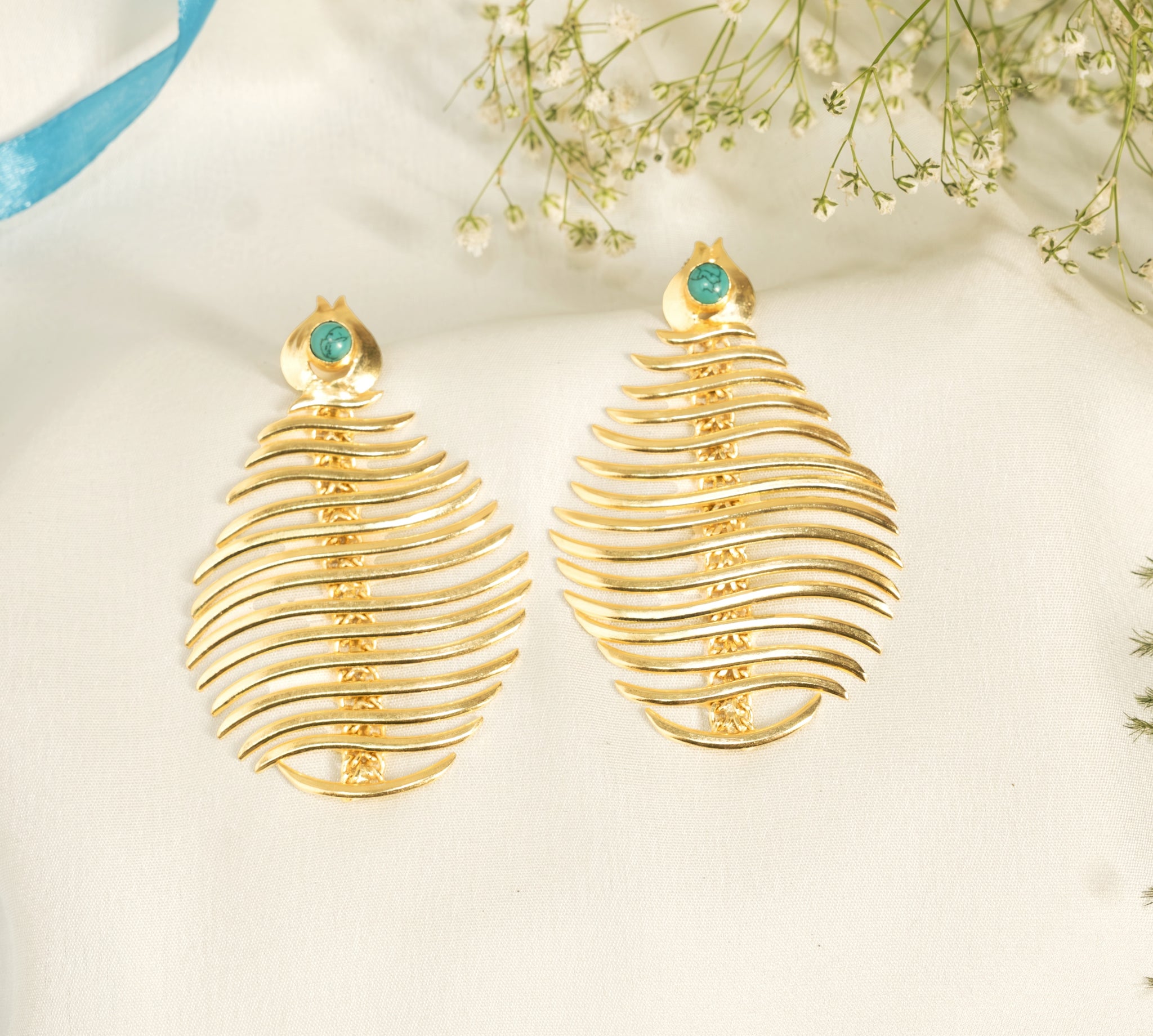 Multi-lined fish Earrings