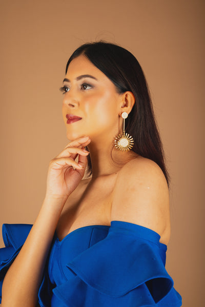 Sunrays clustered pearl Earrings