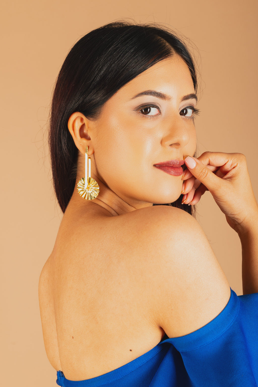 Hammered Wheel Drop Earrings