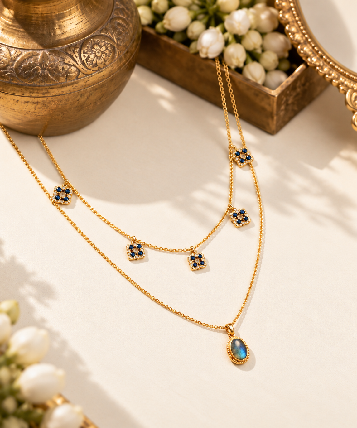 MC Paris Labradorite Double Layer Necklace