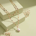 Pearl and Tourmaline Double Layer Bead Necklace