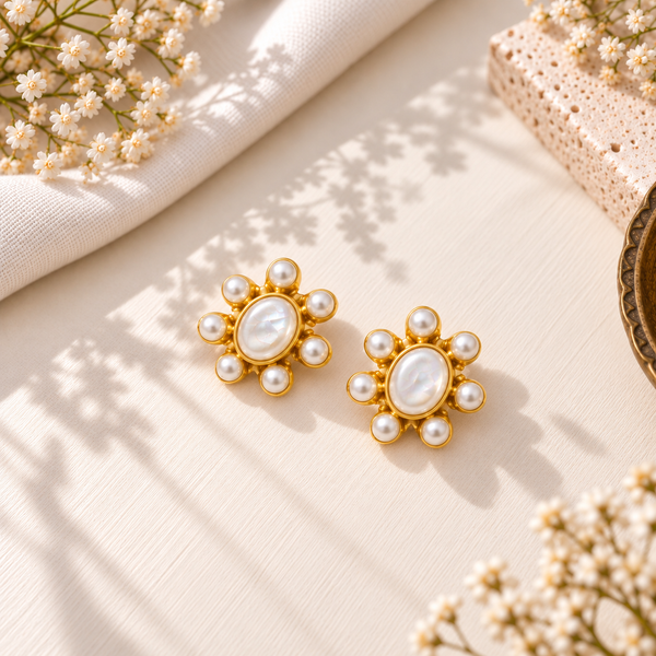 Baroque Pearl Stud Earrings