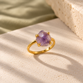 Amethyst Stone Asymetrical Ring