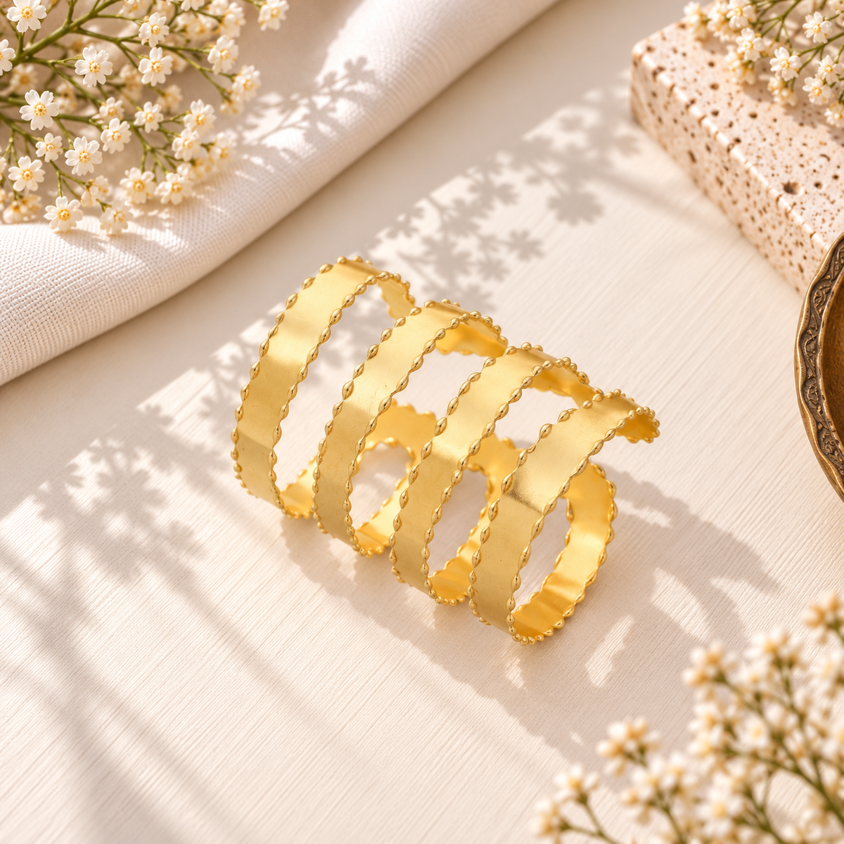Shimmery Brass Cuff Spiral Bracelet