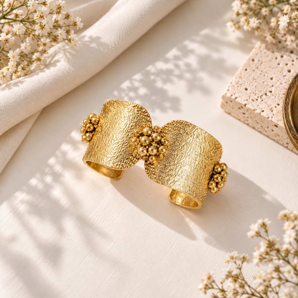 Embellished Ghungroo Cuff Bracelet