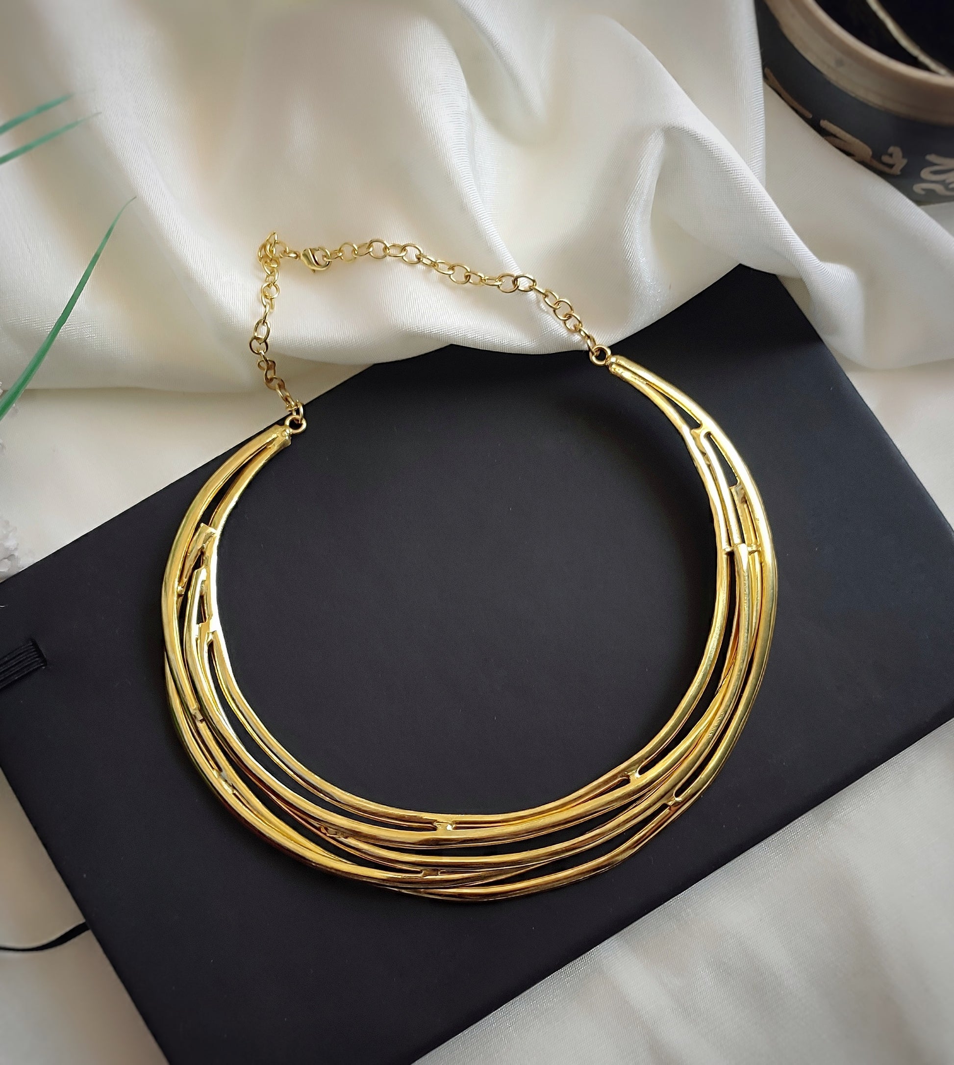 Bold Brass statement Necklace – Jiaarajewellery - Main Image