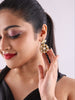 Gold Tone Pearl Studded Floral Earrings