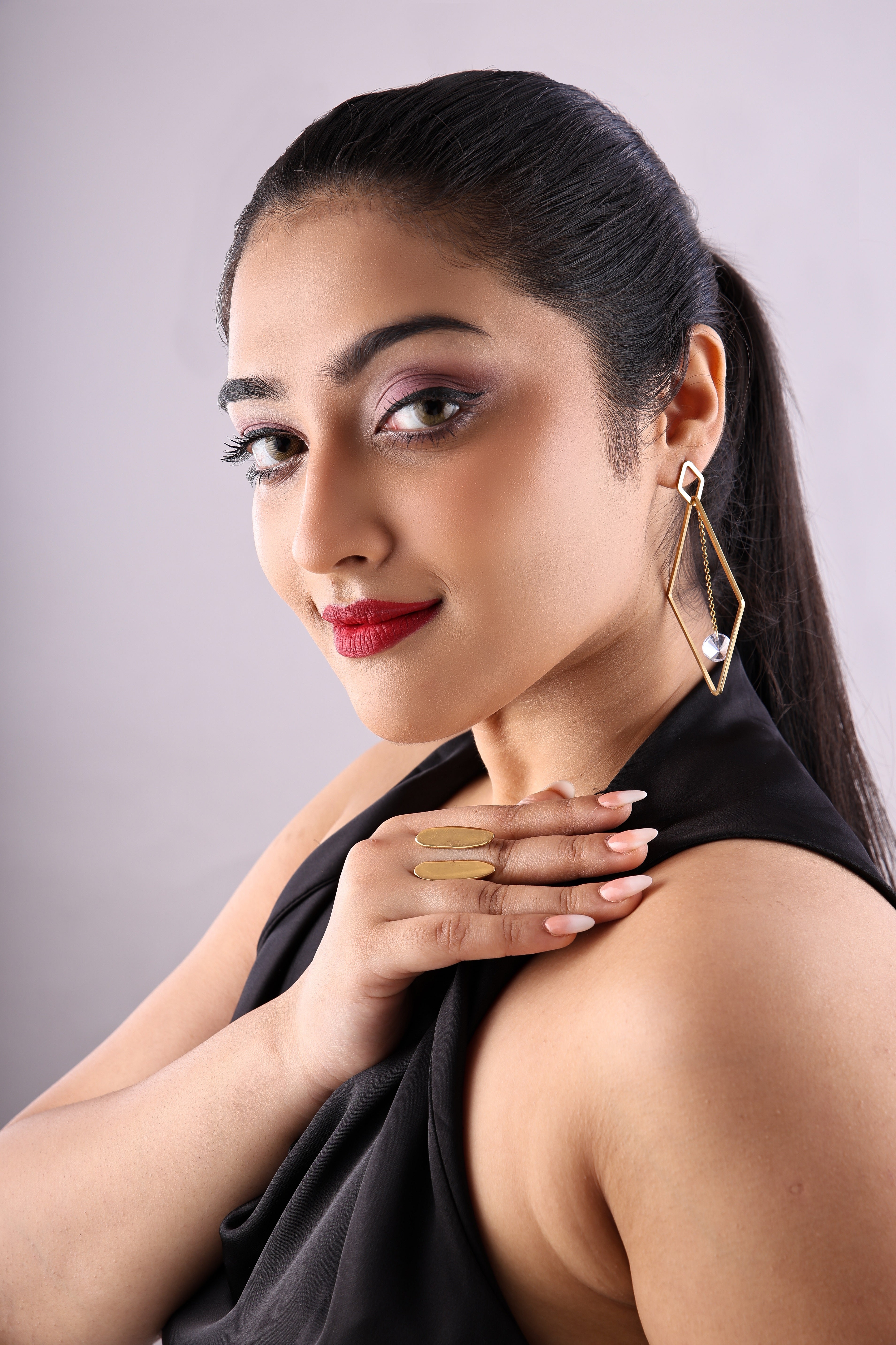 Hammered dual Plate Ring