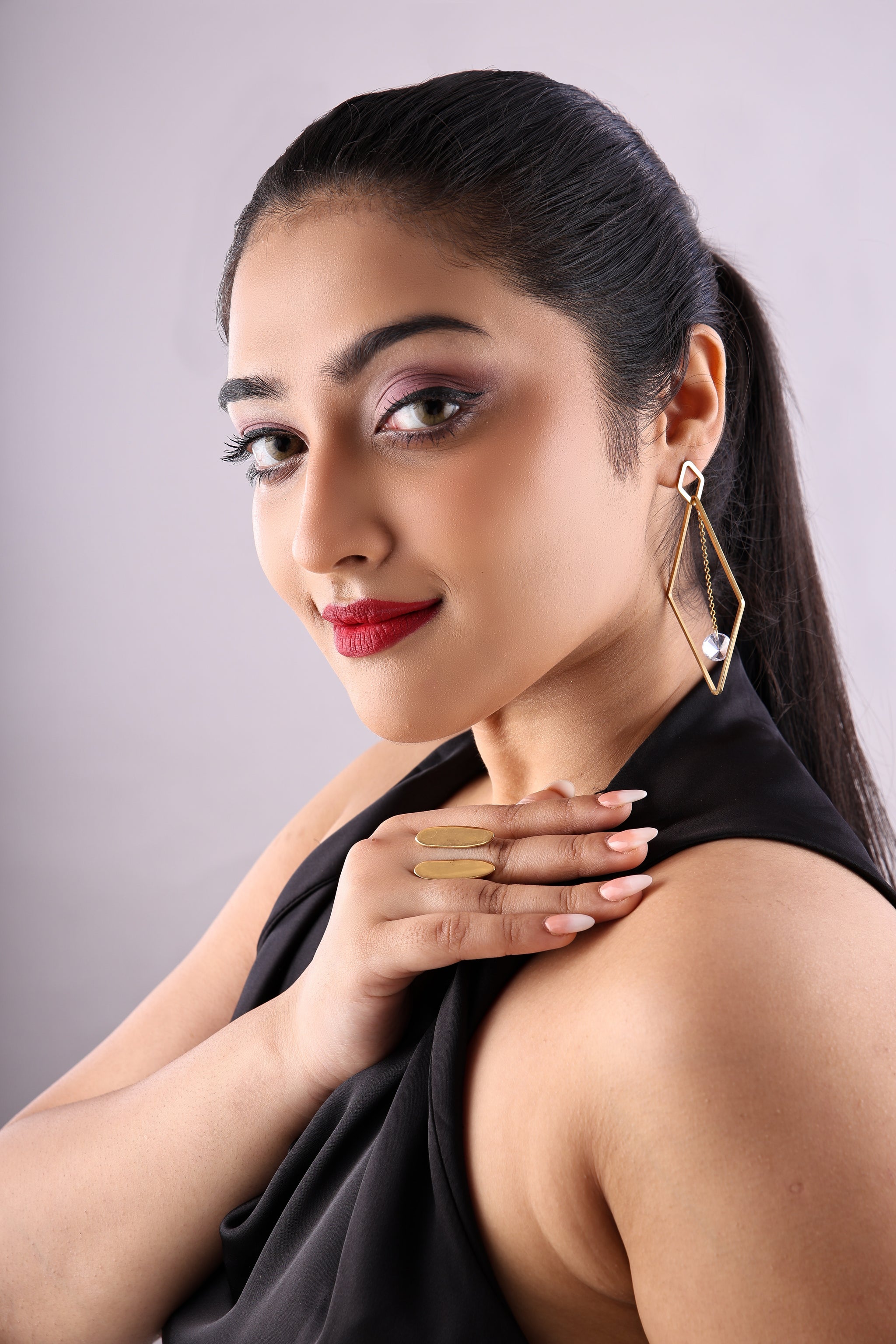 Hammered dual Plate Ring