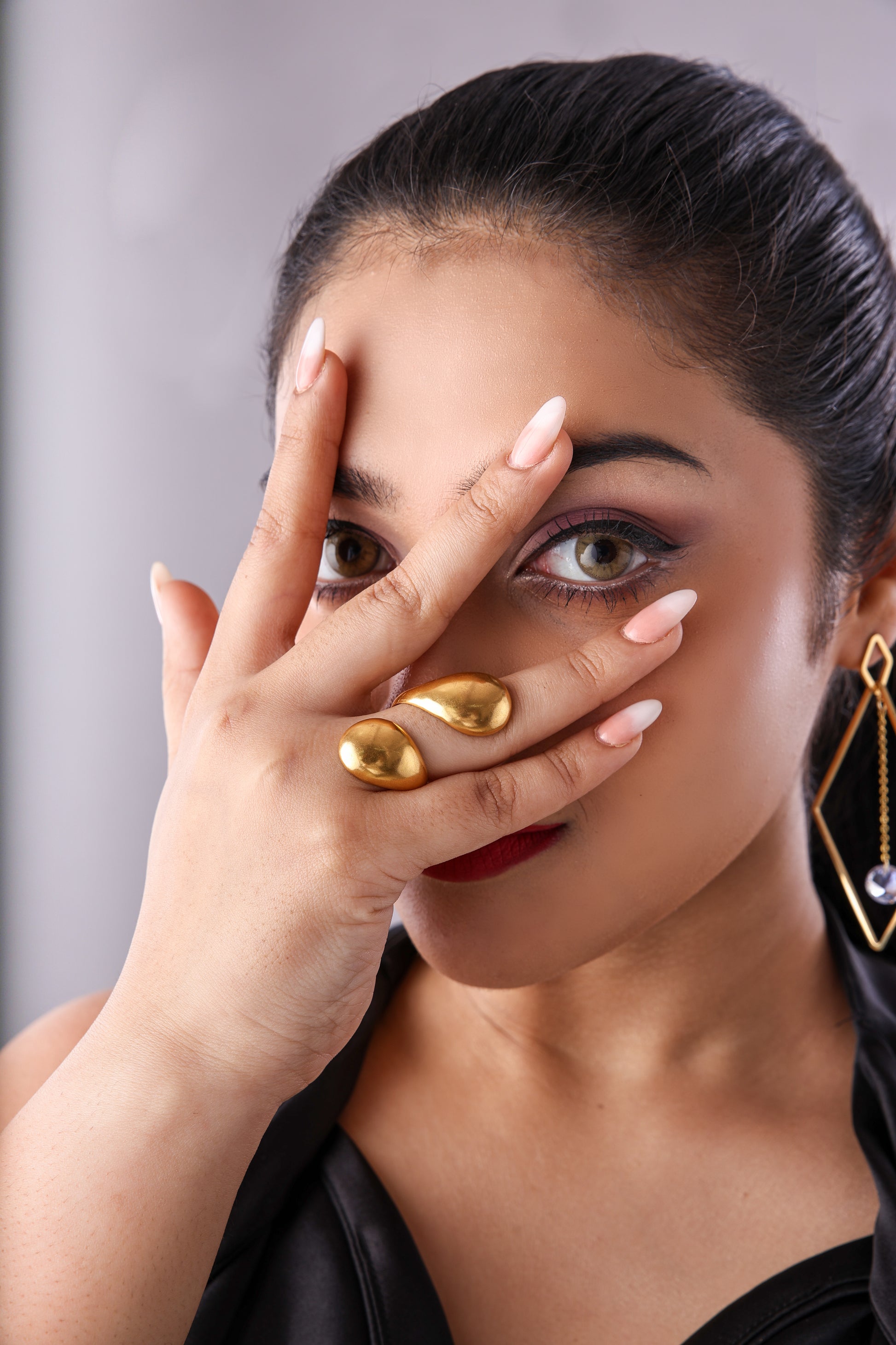 Spiral Adjustable Gold Tone Ring
