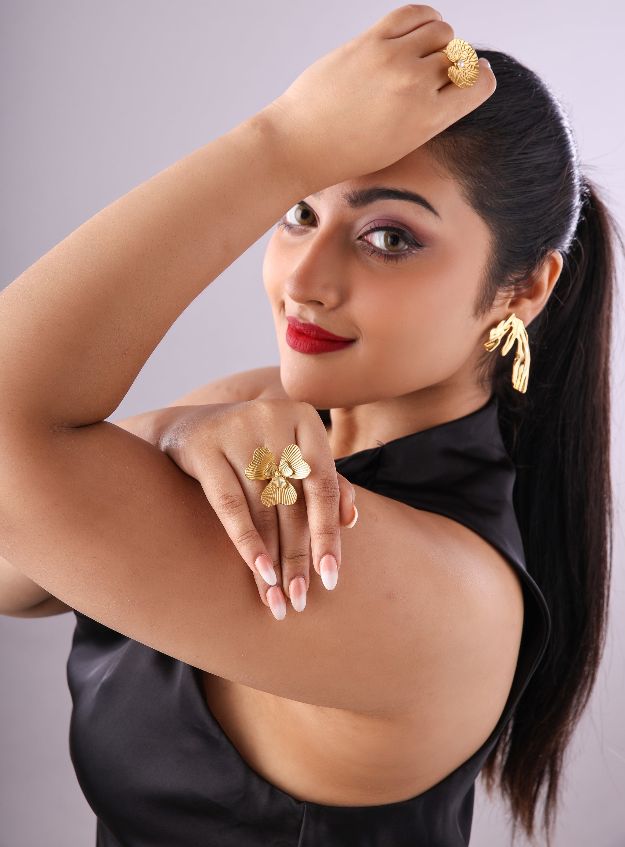 Textured Lotus Leaf Ring