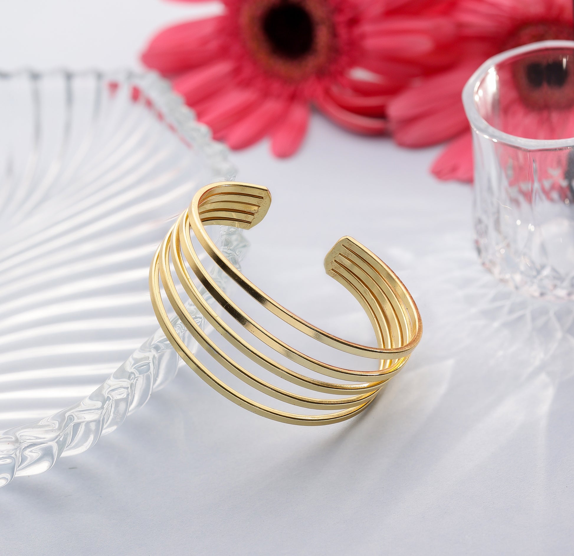 5 bangles brass cuff bracelet