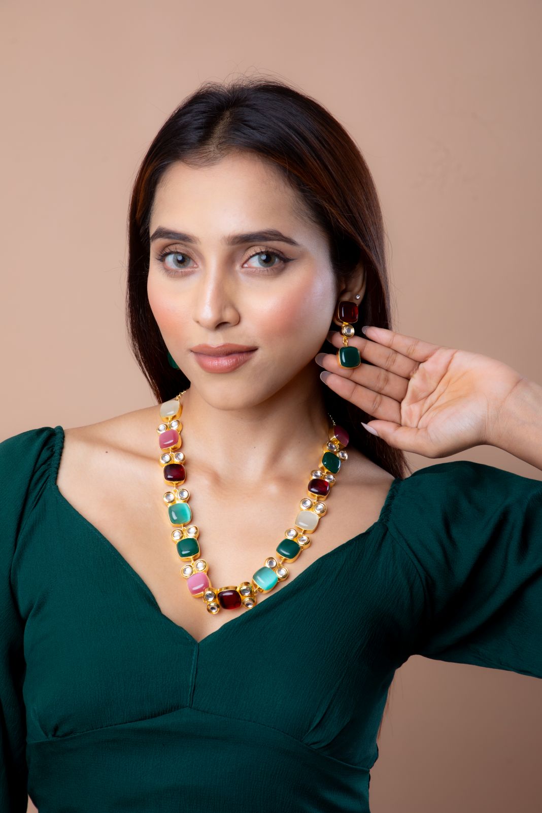 Crystal Cascade Necklace Set