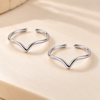 Sunlit Chevron Toe Ring | Pure Silver