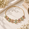 Stone Symphony double layer Necklace- Green