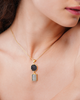 92.5 Sterling Silver Dual Drop Labradorite pendant Necklace