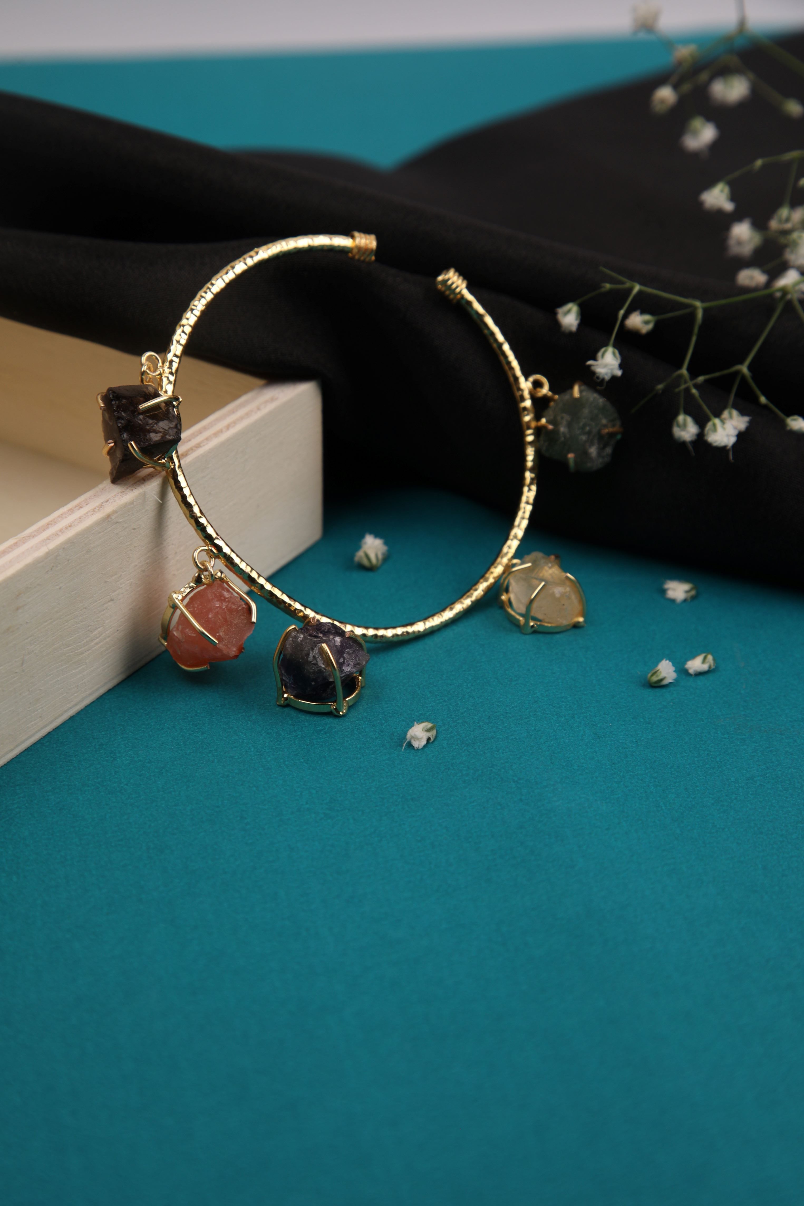 Hanging Stones Sleek Cuff Bracelet