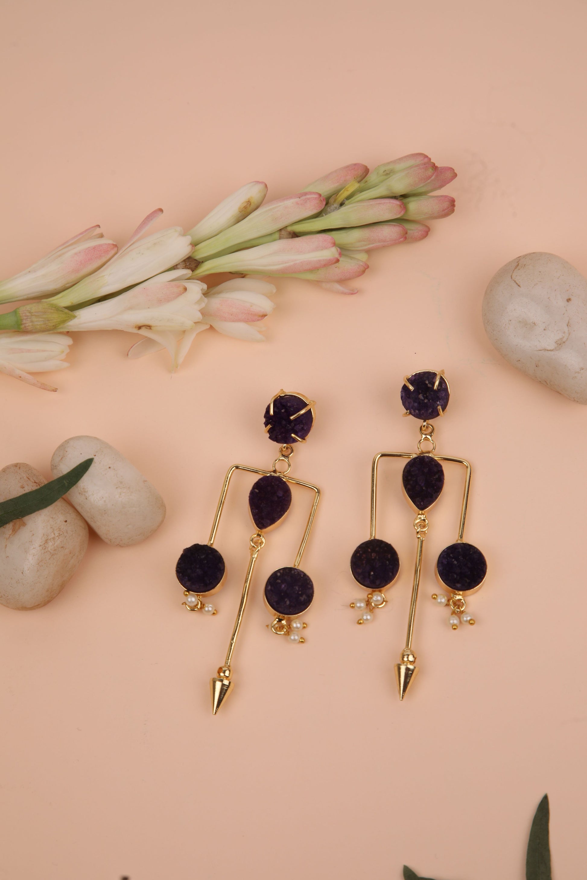 Stellar Chimes Stone Earrings