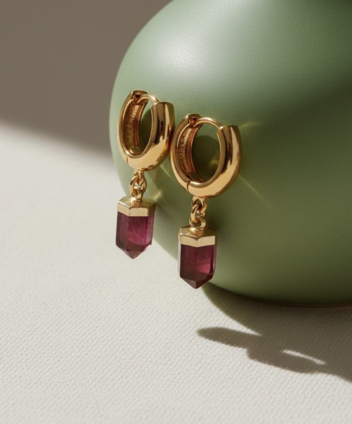 MC Paris Garnet Parisian Earrings