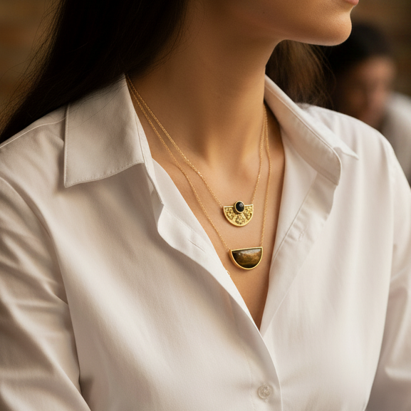 MC Paris Tiger EyeDouble layer Necklace