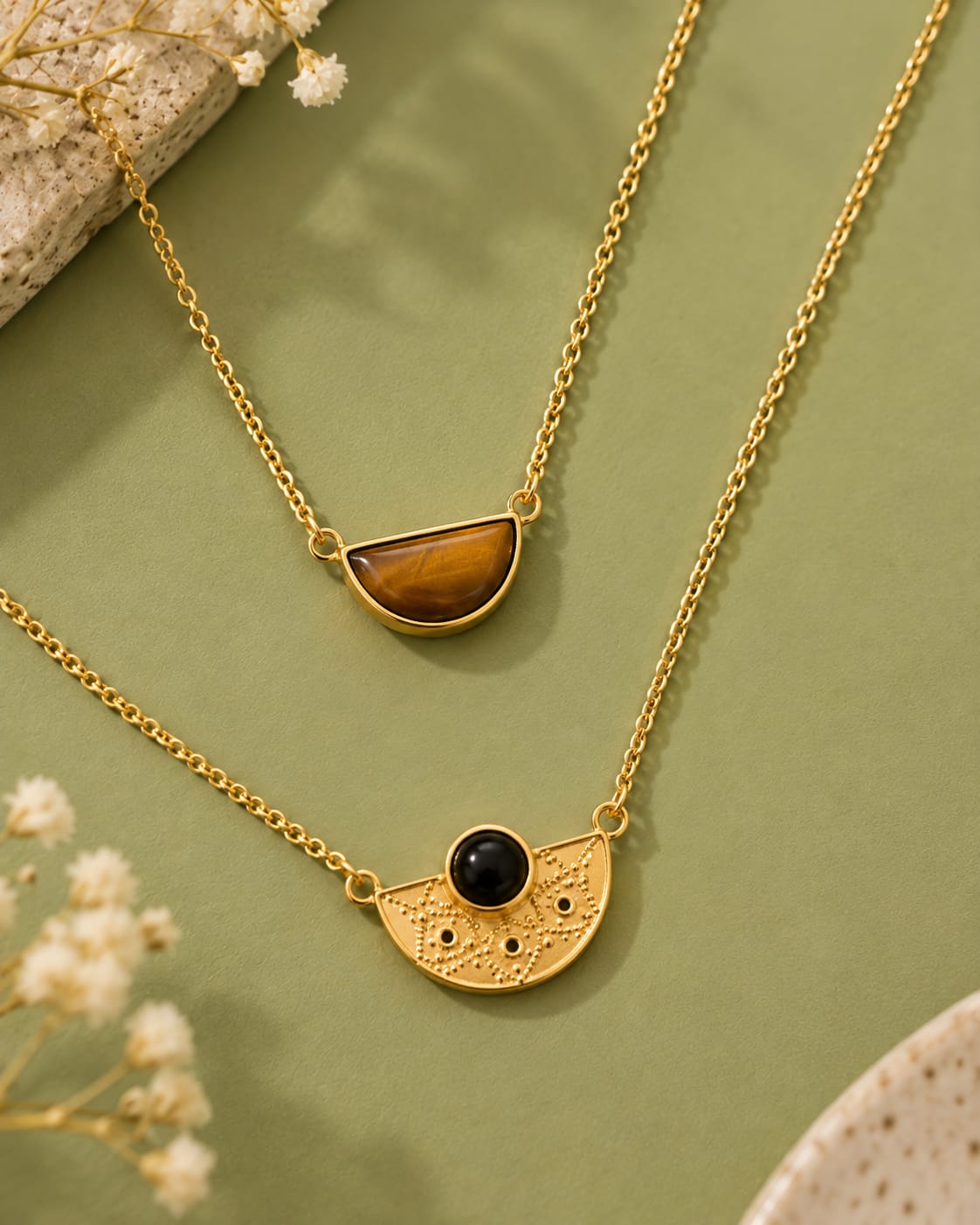 MC Paris Tiger EyeDouble layer Necklace