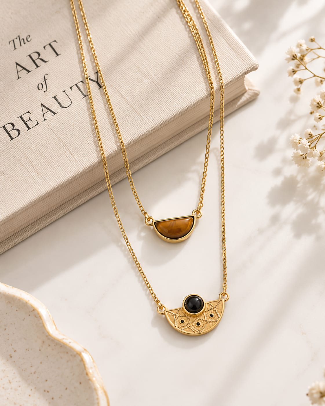 MC Paris Tiger EyeDouble layer Necklace
