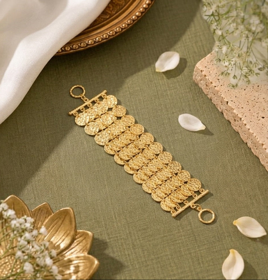 Multilayered Shimmery Coins Bracelet