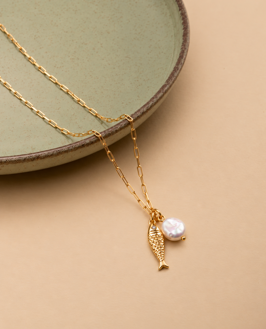 MC Paris Baroque Pearl Pendant Necklace