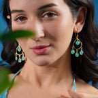 Aqua Chalcedony Drop Earrings - Jiaarajewellery