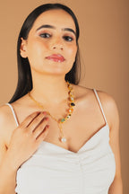 Asymmetic Multicolor Minimal Necklace - Jiaarajewellery