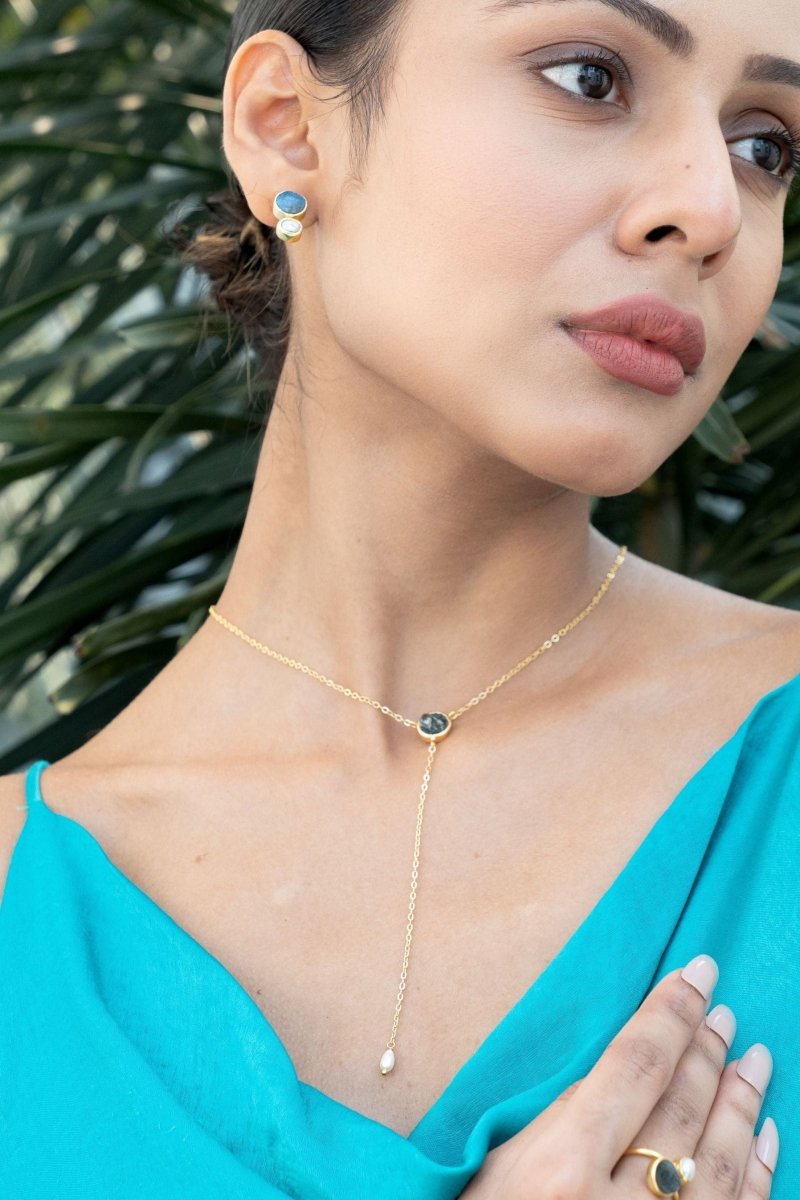 Aura Solar Druzy Pendant Set - Jiaarajewellery