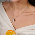 Baroque Pearl Amethyst Coin Pendant Necklace - Jiaarajewellery