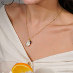 Baroque Pearl Amethyst Coin Pendant Necklace - Jiaarajewellery